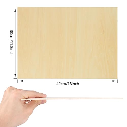 10Pcs 16 x 12 x 1/8 Inch Basswood Sheets, Unfinished Basswood Sheets, Plywood Sheet for Arts and Crafts, Painting, Pyrography, Wood Engraving, Wood ACXFOND