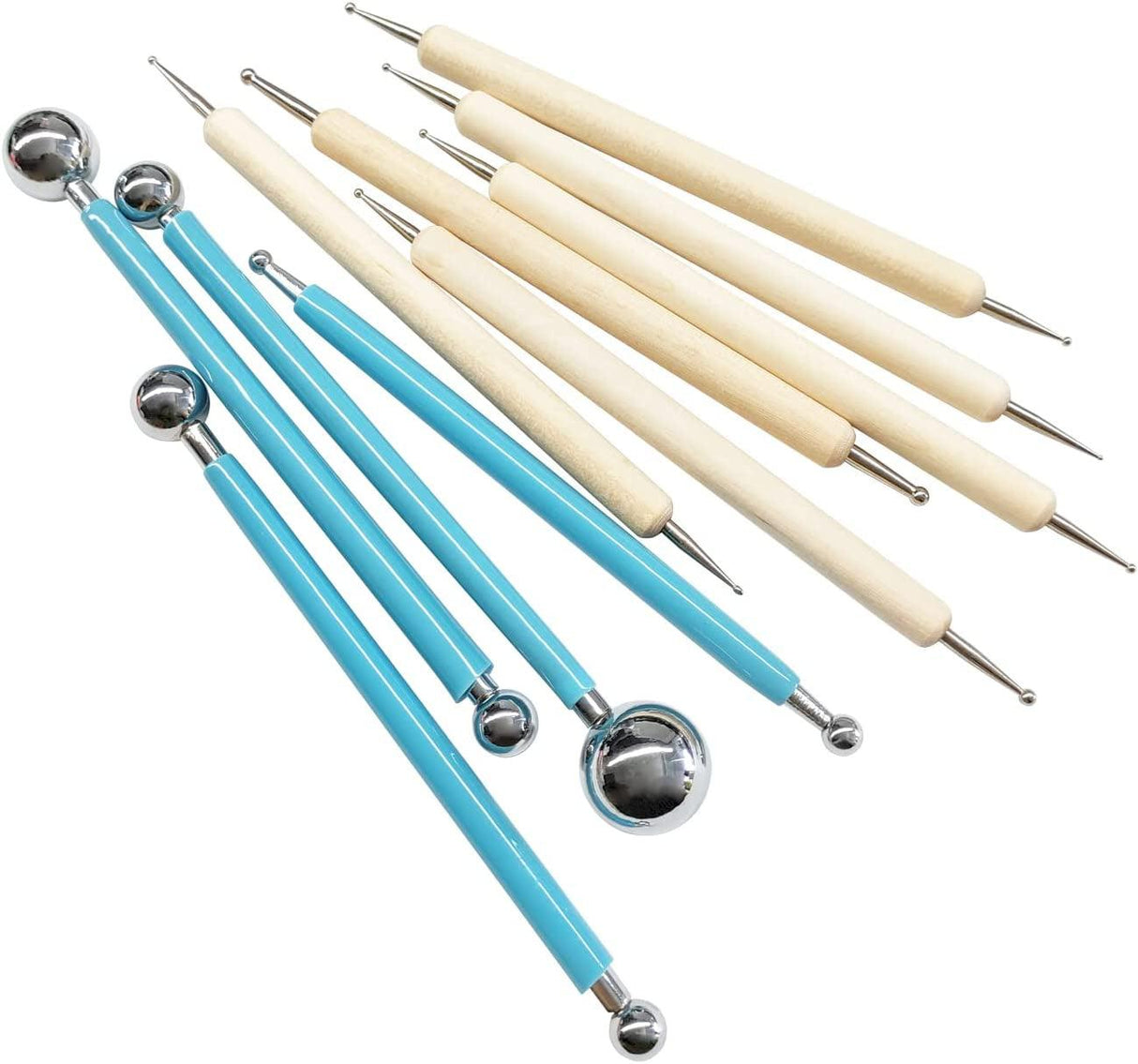 10Pcs Dotting Tools Ball End Dot Art Rock Painting Pottery Clay Modeling Embossing Art Mandala WoodArtSupply