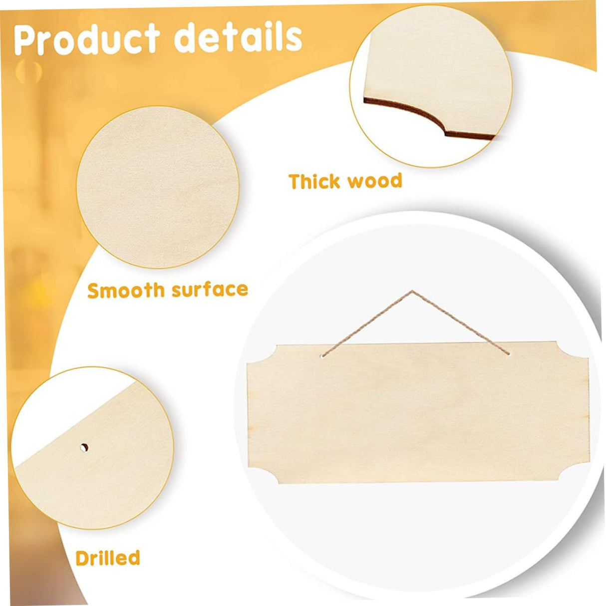 10Pcs Hanging Wooden Sign Unfinished Blank Wood Sign Unfinished Hanging Wood Sign DIY Hanging Sign Wood Crafts Blank Wooden Signs Wood for Crafts SEWOART