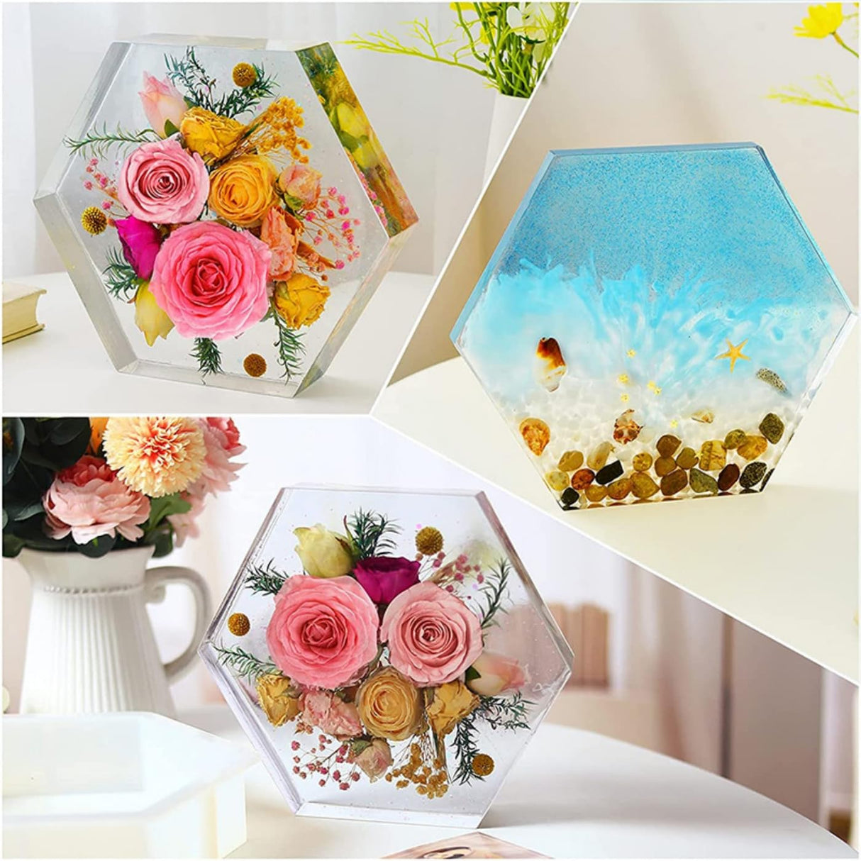 10" Hexagon Molds for Resin (10 Inch),Deep Epoxy Resin Molds for Flowers Preservation,Resin Art, Casting Resin,Resin Epoxy,DIY HIQUE