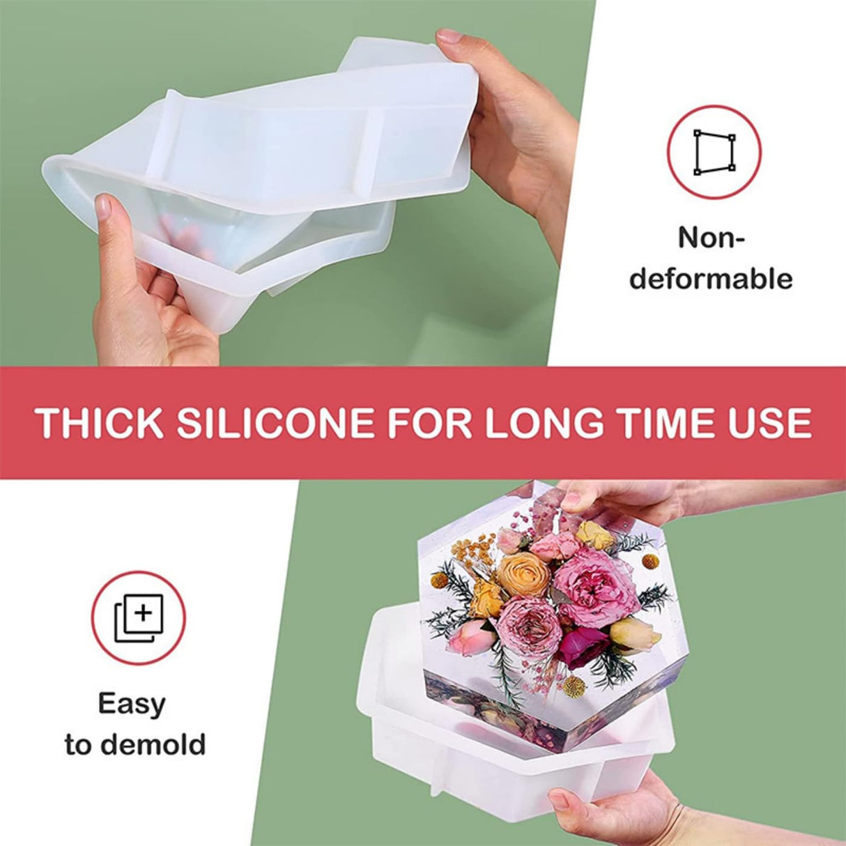 10" Hexagon Molds for Resin (10 Inch),Deep Epoxy Resin Molds for Flowers Preservation,Resin Art, Casting Resin,Resin Epoxy,DIY HIQUE