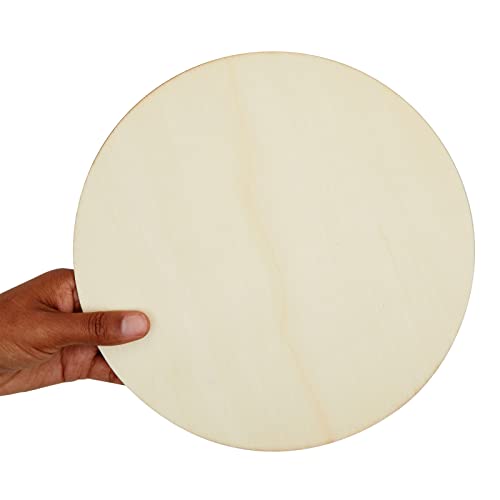 10 Inch Wooden Circles for Crafts, Unfinished Rounds for Wood Burning, DIY Signs, Painting, Decorations (10 Pack) Juvale