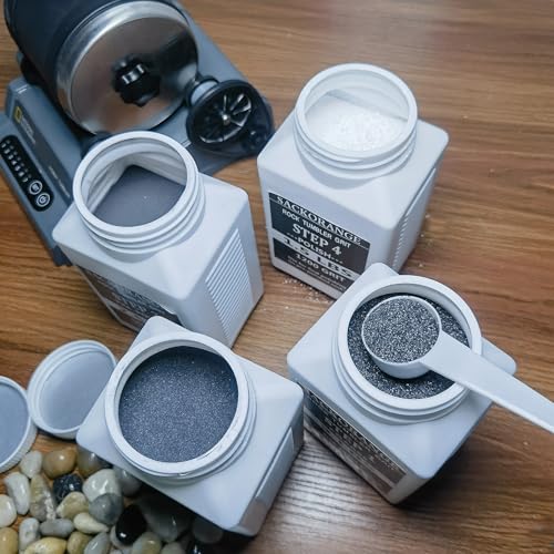 10 LBS Large Weight 4 Step Rock Tumbler Grit Kit, Tumbling Media Refill - Coarse/Medium/Pre-Polished/Final Polish Grit Works with Any Rock Tumbler, SACKORANGE
