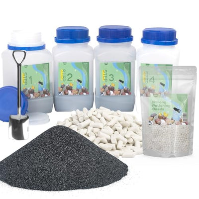 10 LBS Rock Tumbler Grit Set, Rock Tumbler Grit Refill Kit, Tumbling Media,4-Steps Supplies for Tumbling and Polishing Stones and Gems