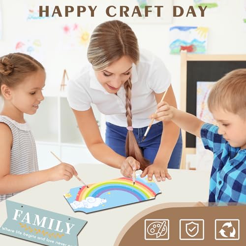 10 PCS Unfinished Wood Crafts Blanks Rectangle Hanging Wood Sign Plaque Wooden Slices Banners with Ropes for Pyrography Painting Writing DIY Home BAPHILE