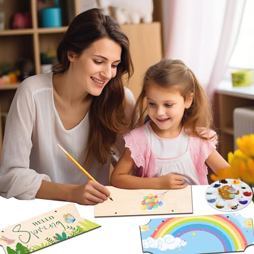 10 PCS Unfinished Wood Crafts Blanks Rectangle Hanging Wood Sign Plaque Wooden Slices Banners with Ropes for Pyrography Painting Writing DIY Home BAPHILE