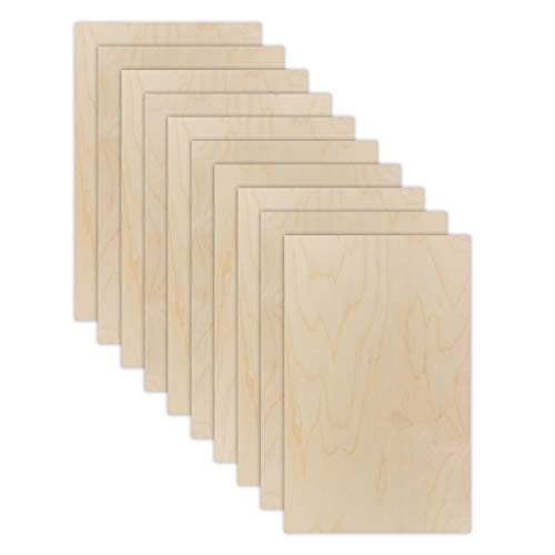 10 Pack | 3mm 1/8th inch Premium Baltic Birch Plywood, 12” x 19”, Glowforge Ready, Hand Selected Unfinished | Boxes of 10, 20, 50 and 100 | Laser Craft Closet