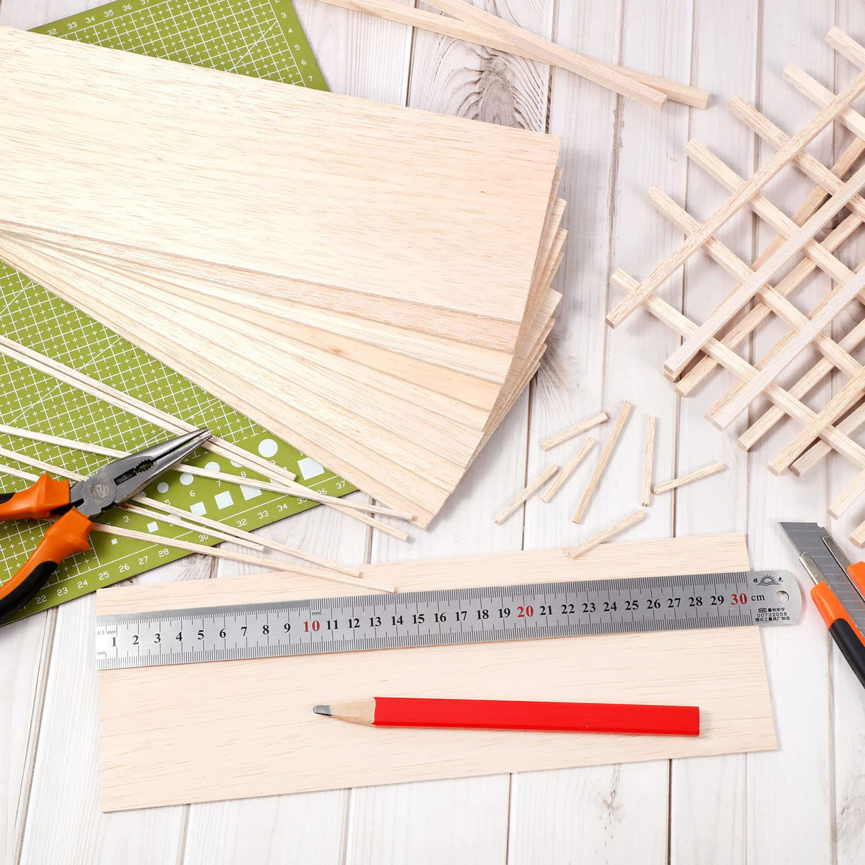 10 Pack Balsa Wood Sheets 1/8 Inches Thick 12 x 4 Inches Unfinished Wooden Board Wood Sheets for Crafts House Aircraft Ship Boat Arts School Projects Namalu