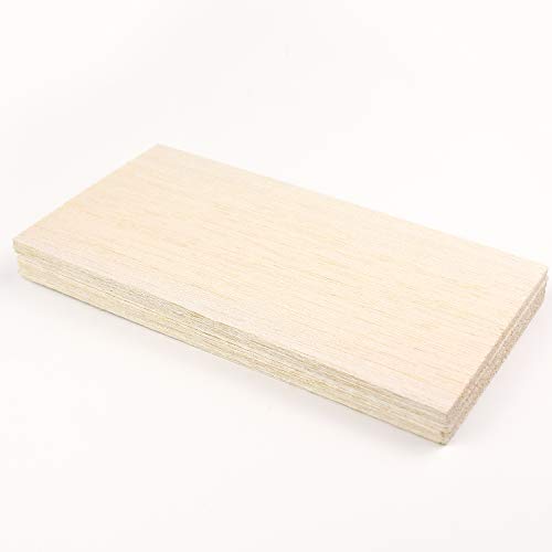 10 Pack Balsa Wood Sheets, Natural Unfinished Wood for House Aircraft Ship Boat DIY Wooden Plate Model, School Projects, Craft Project 100x200x1.5mm Thyores