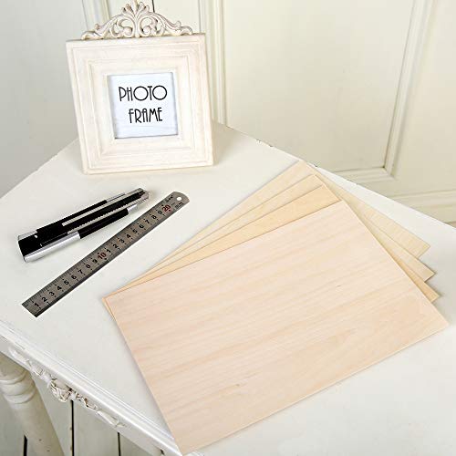 10 Pack Basswood Sheets 1/16 ×8×12 Inch, Thin Unfinished Plywood Wood Sheets for Craft DIY Project DOMG