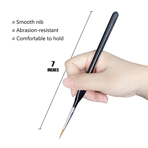 10 Pack Miniature Detail Paint Brushes Kit, Professional Tiny Paints Brushes Set for Watercolor, Oil, Face, Nail, Fine Detail Paint Brushes for Line LNAUJS