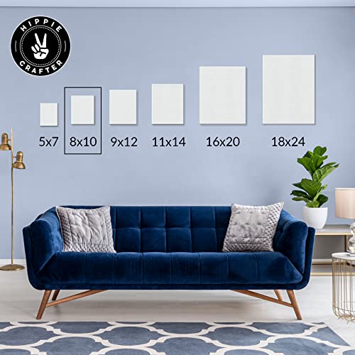 10 Pack Stretched Canvases for Painting 8x10 Blank Paint Canvases for Painting Supplies Painting Canvas Acrylic Paint, Oil Art Small Canvases for HIPPIE CRAFTER