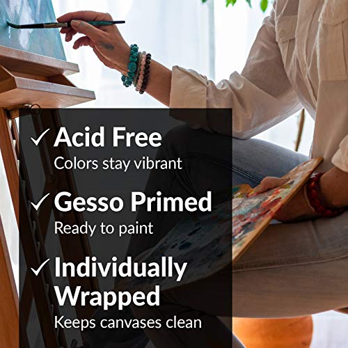 10 Pack Stretched Canvases for Painting 8x10 Blank Paint Canvases for Painting Supplies Painting Canvas Acrylic Paint, Oil Art Small Canvases for HIPPIE CRAFTER