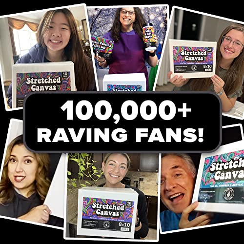 10 Pack Stretched Canvases for Painting 8x10 Blank Paint Canvases for Painting Supplies Painting Canvas Acrylic Paint, Oil Art Small Canvases for HIPPIE CRAFTER