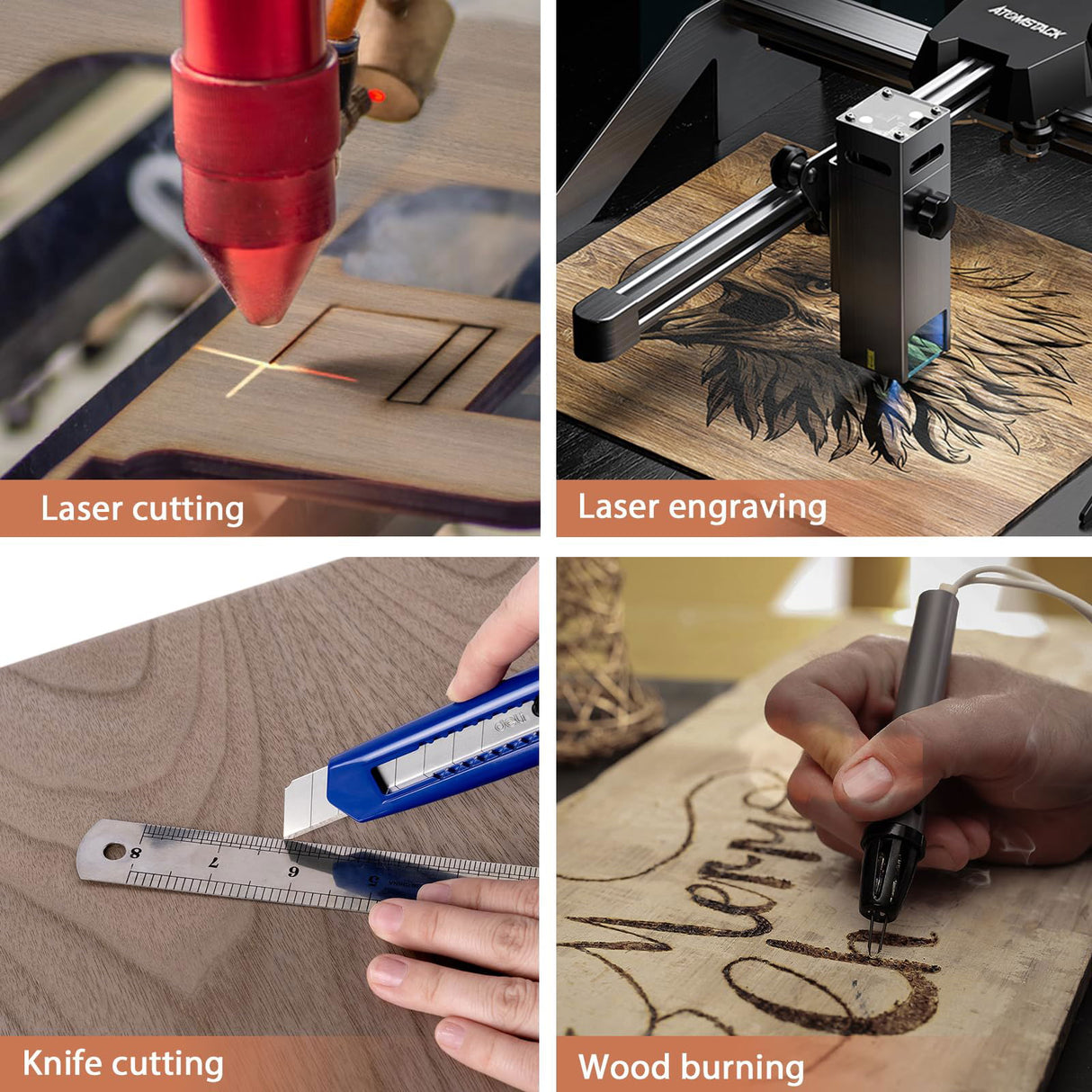 10 Pack Walnut Plywood Sheets 12x12x1/8 Inch,3mm Plywood for Laser Cutting&Engraving,Unfinished Wood for Crafts,Wood Burning,Architectural Models. VKIZA