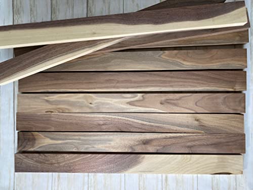 10 Pack of 3/4 x 2 x 16 Inch Sappy Walnut Lumber Boards for Making Cutting Boards, and other Crafts Woodchucks Wood
