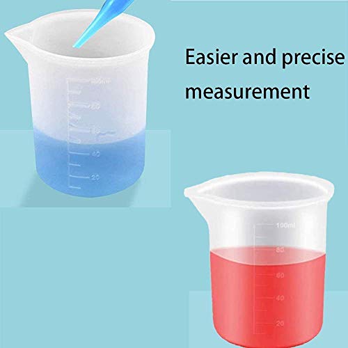 10 Pcs 100ml Silicone Measuring Cups, Epoxy Resin Cups, Nonstick Silicone Mixing Cups for Resin Molds Resin Casting Molds for Handmade Candle, Resin Phinicco