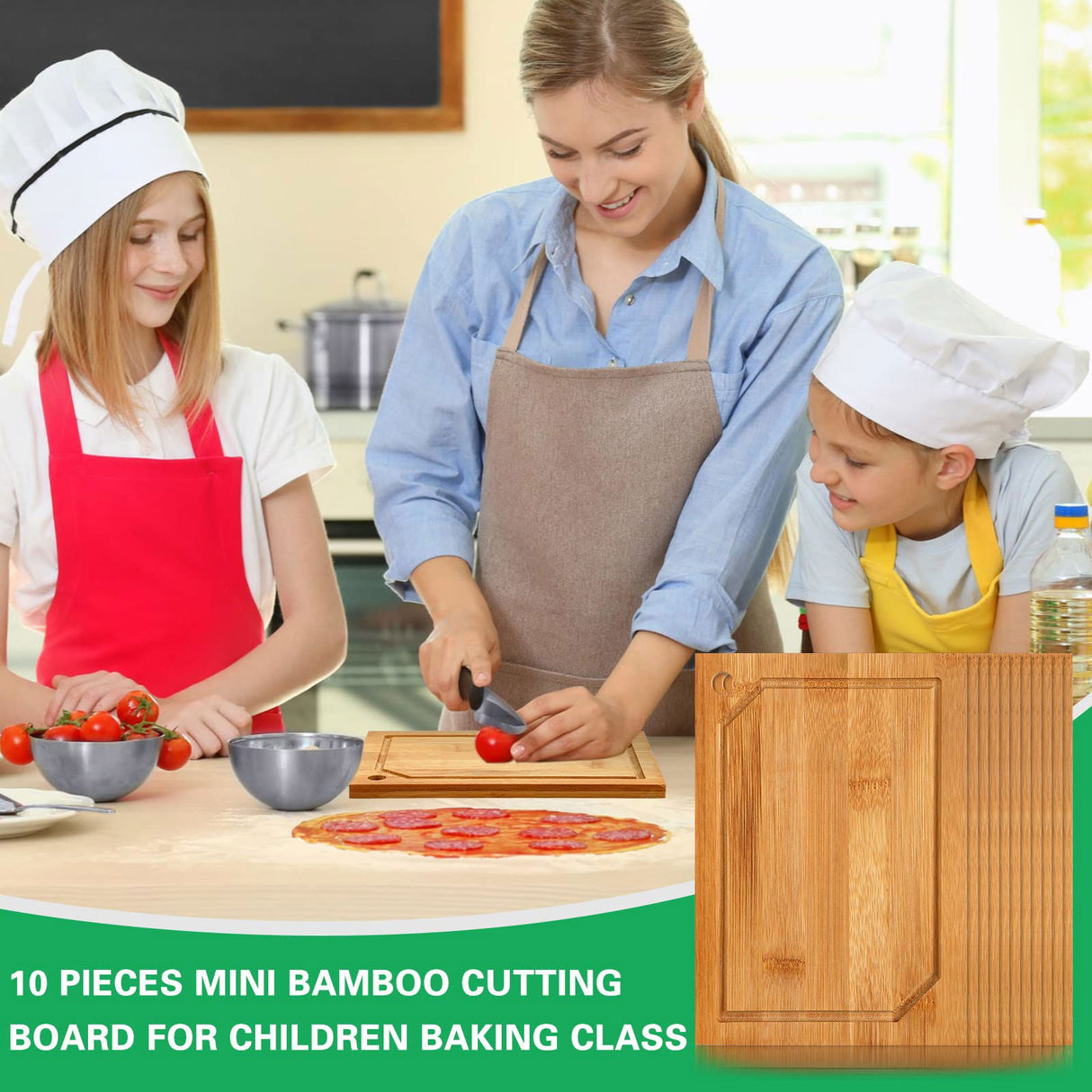 10 Pcs Mini Bamboo Cutting Board Bulk Small Kitchen Bar Wood Chopping Board Wooden Blank Charcuterie Serving Board for Housewarming Gift Baking Yinkin