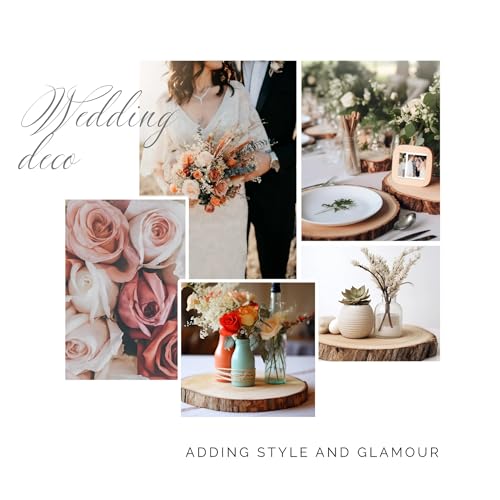 10 Pieces 8-9 Inch Wood Slices with Table Number Holders and Cards, Wood Slice Table Decor Perfect for Wedding, Party, Housewarming, Christmas and Wanwanzi