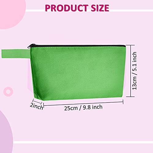 10 Pieces Canvas Makeup Bags Bulk Travel Cosmetic Bags Plain Makeup Pouch Multi-Purpose Blank Travel Toiletry Bag DIY Craft Bags with Zipper for Saintrygo