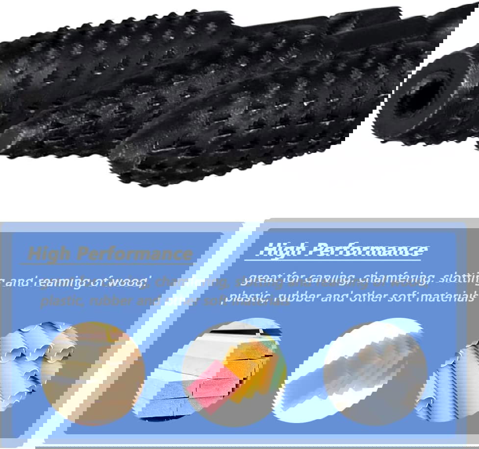 10 Pieces Rotary Burr Rasp Set, 1/4 Inch Hex Shank Quick Change Wood Carving Drill Bits Carbon Steel File Rasp DIY Woodworking Tool for Wood Plastic WoodArtSupply