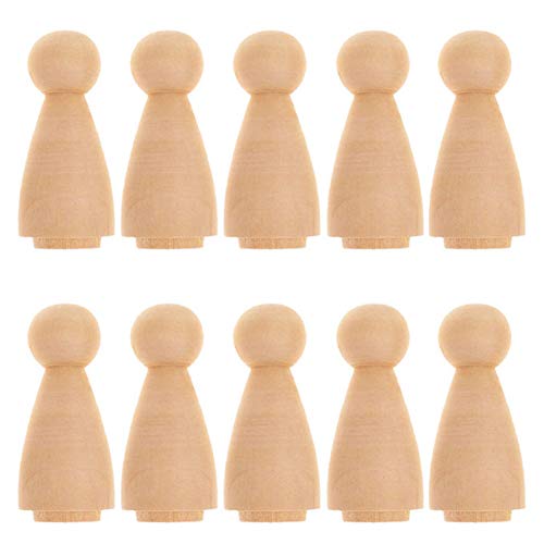 10 Pieces Wooden Peg Dolls Unfinished Wooden Doll Bodies Unfinished Wooden Figures Unfinished Wood Baby Peg Doll Wood Angel Peg Doll for DIY Crafts lasenersm