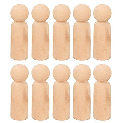 10 Pieces Wooden Peg Dolls Unfinished Wooden Doll Bodies Unfinished Wooden Figures Unfinished Wood Baby Peg Doll Wood Boy Peg Doll for DIY Crafts