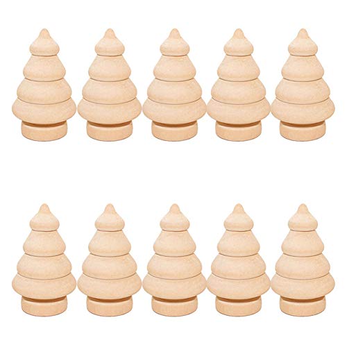 10 Pieces Wooden Peg Dolls Unfinished Wooden Doll Bodies Unfinished Wooden Figures Unfinished Wood Baby Peg Doll Wood Tree Peg Doll for DIY Crafts lasenersm