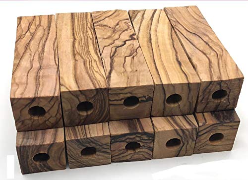 10 Pre- Drilled 7mm ~Bethlehem Olive Wood Short Pen Blanks.2 1/2 X 3/4 X 3/4 inch Trees Of The Land