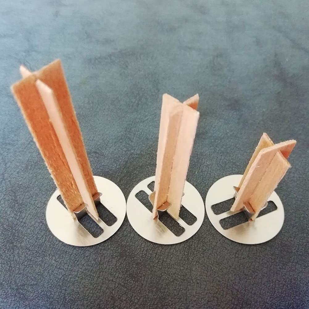 10 Sets Wooden Wicks Candle Wicks Wooden Candle Wicks Cross-Shaped Candle Wooden Wicks Iron Stand Candle Cores with Base Holder for DIY Candle Making lasenersm