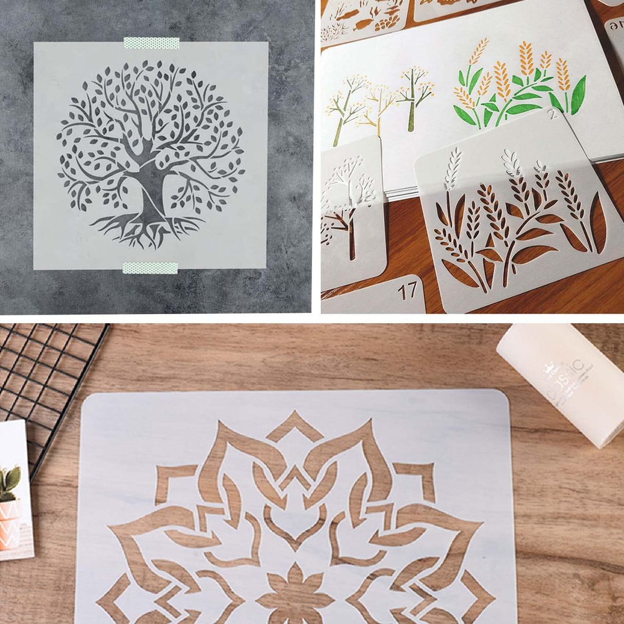 10 Sheets 10 mil Mylar Sheet, 12 x 12 inch Milky Translucent Plastic Blank Stencils, Reusable Stencil Template Material, Make Your Own Stencil for EGOSKY