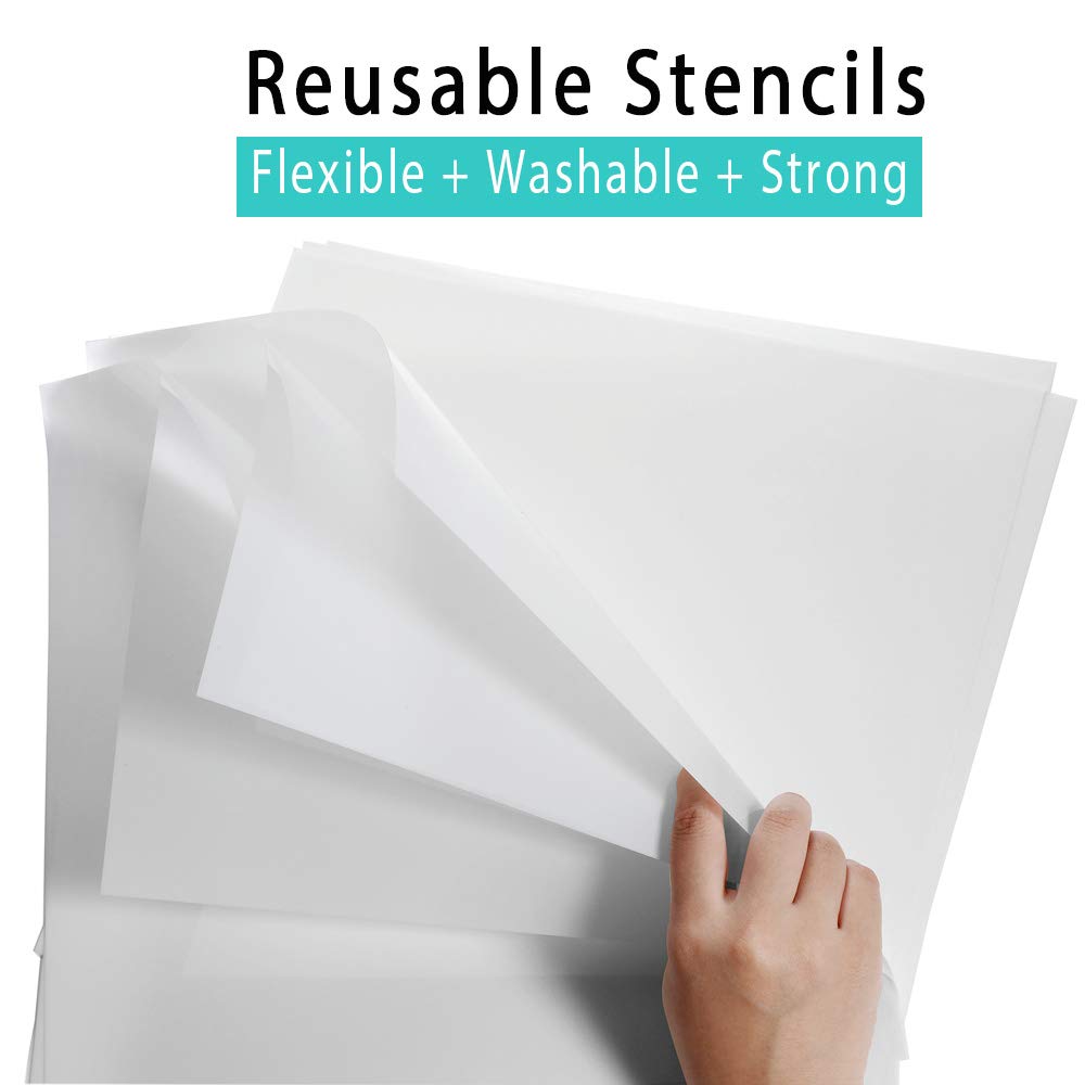 10 Sheets 10 mil Mylar Sheet, 12 x 12 inch Milky Translucent Plastic Blank Stencils, Reusable Stencil Template Material, Make Your Own Stencil for EGOSKY