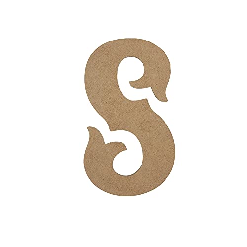 10" Wooden Carnival Letter S Unfinished, Circus Font, Craft Cutout on 1-8" MDF Build-A-Cross