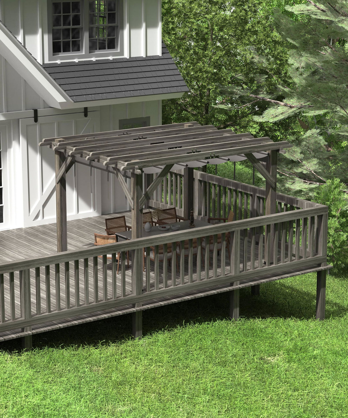 10'X 12' Cedar Wood Pergola with Solid Structure, Retractable Shade Canopy, Durable, Rot Resistant, Patio Pergola for Backyard, Deck, Garden, Outdoor Entertaining DEXSO