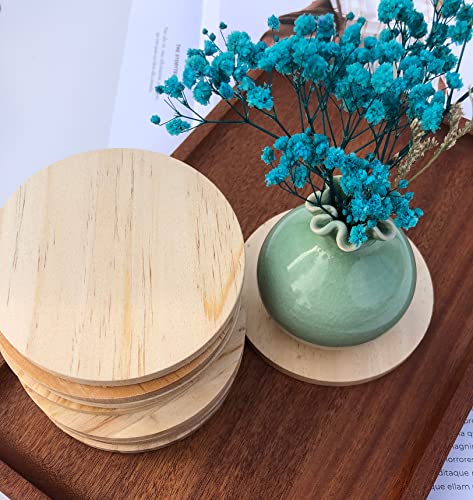 10 pcs Unfinished Wood Coasters Wooden Bar Coaster 4" Wood Slices for Crafts & Wedding Decoration, Blank Coasters Wood Kit for DIY Architectural Phinicco