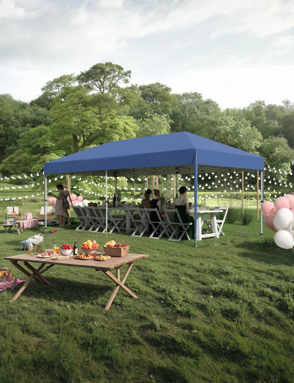 10'x 20' Pop Up Canopy Tent for Parties, Heavy Duty Commercial Canopy Tent Outdoor Vendor Party Tent Waterproof Gazebo Shelter for Patio Outdoor Party Events, Blue GAOMON