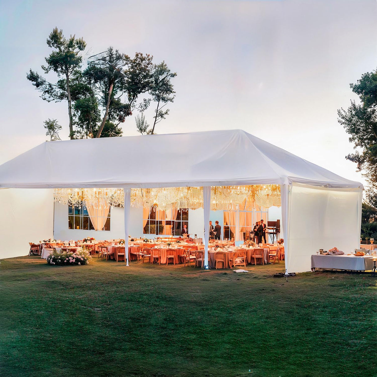 10' x 30' Outdoor Canopy Tent with 5 Removable Sidewalls, Party Tent Wedding Tents for Parties with Waterproof PE Cover, Ropes & Stakes, Backyard Tent Event Tent for Birthday, Celebration & Holidays Angel Sar