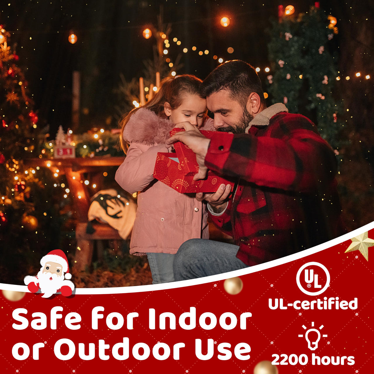 10FT LED Outdoor String Lights - Waterproof Patio Lights Shatterproof G40 Edison Globe Bulb, Connectable Hanging Outdoor String Lighting for Indoor Backyard Yard Gazebo Porch Party Decor - SOLROS SOLROS STUDIO