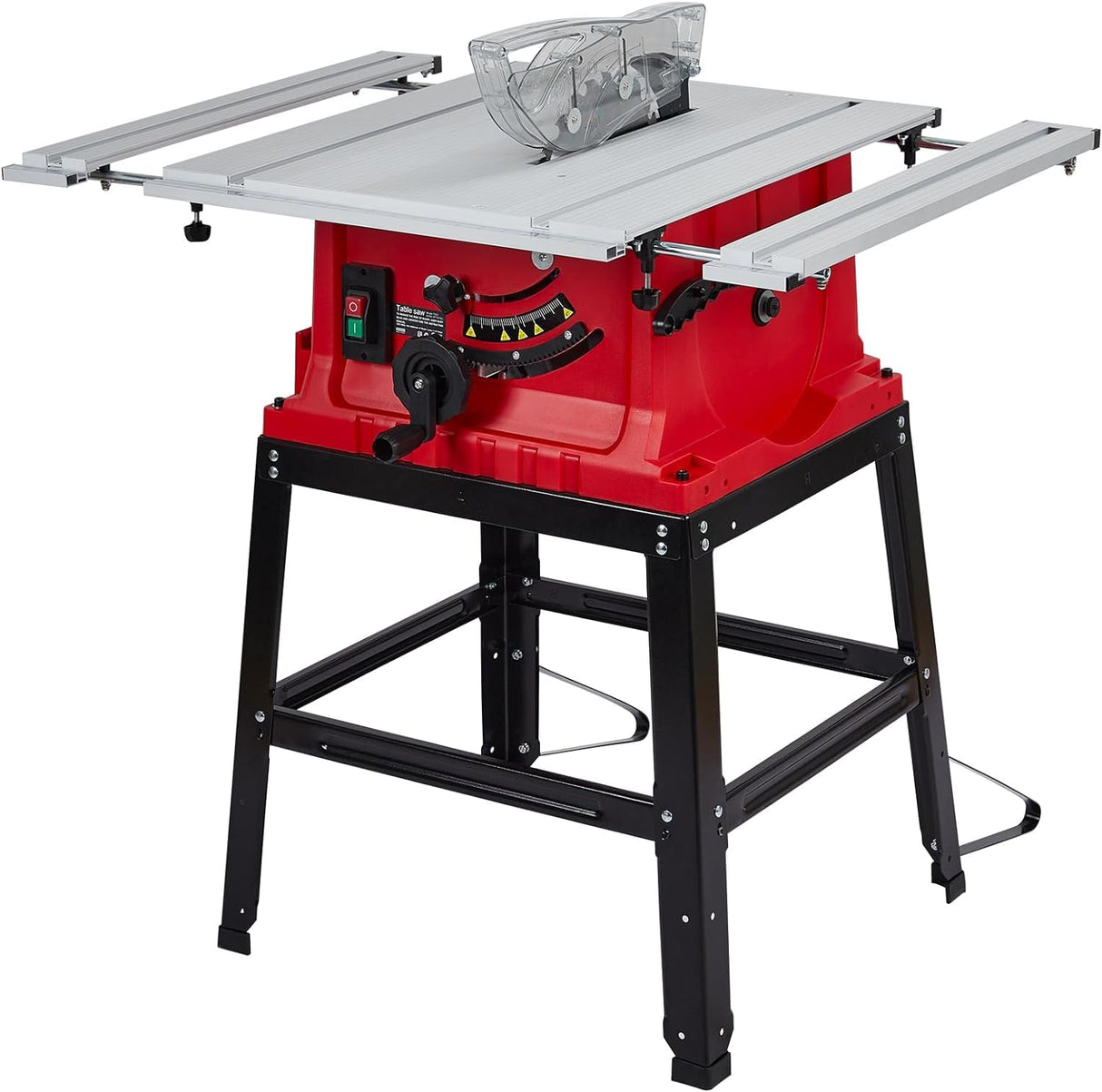10inch Table Saw, Portable Benchtop Table Saw, Stand & Push Stick, 5000RPM, Adjustable Blade Height, With Port for Connecting Dust Collector, 90°Cross Cut & 0-45°Bevel Cut GAOMON