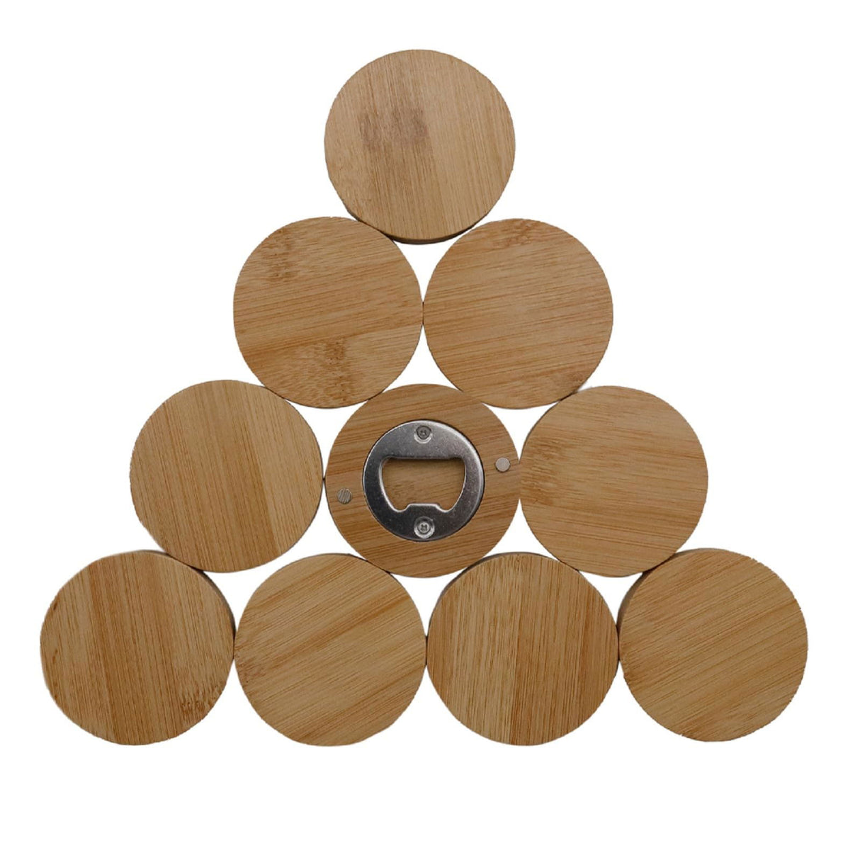 10pcs Blank Wooden Bottle Opener Fridge Magnet for Refrigerator Engraving Wooden Bottle Opener DIY Engraved Patterns for Home Kitchens Bars Parties QOMOLANGMA