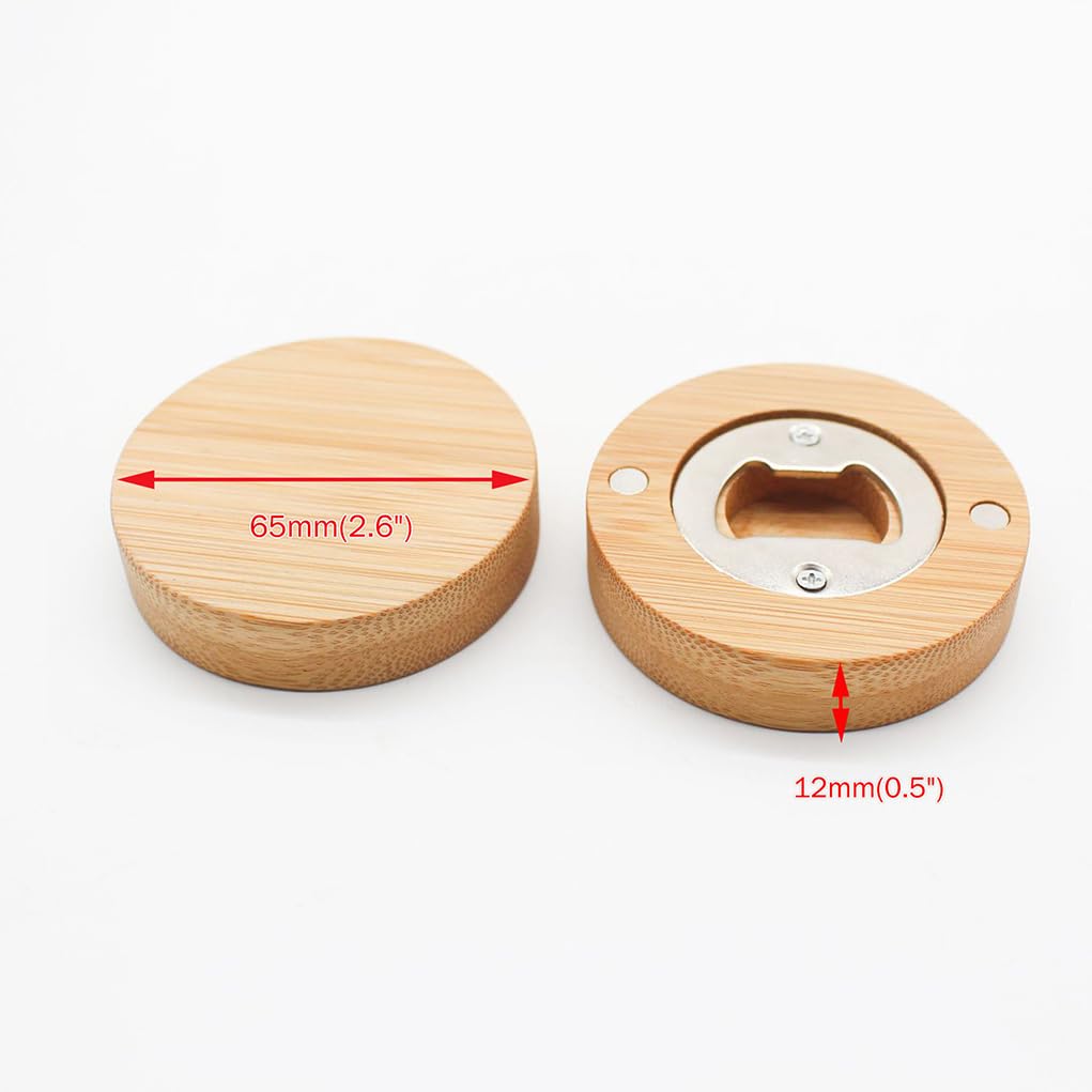 10pcs Blank Wooden Bottle Opener Fridge Magnet for Refrigerator Engraving Wooden Bottle Opener DIY Engraved Patterns for Home Kitchens Bars Parties QOMOLANGMA