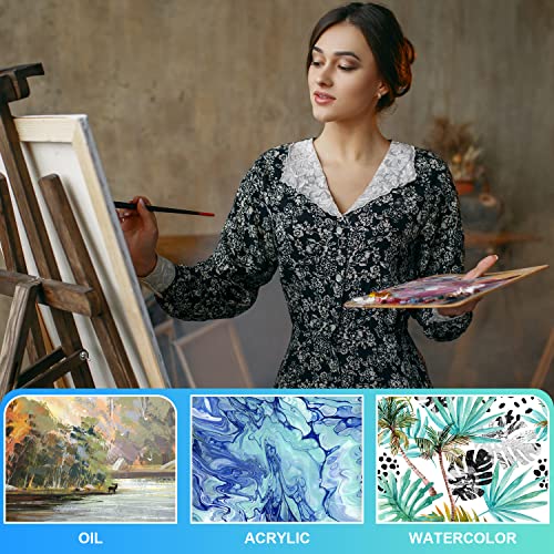 10pcs Flat Paint Brushes, 1 Inch Oil Painting Brushes Synthetic Watercolor Acrylic Paint Brush for Acrylic, Watercolor, Oil Painting, Crafts, Face SAVITA