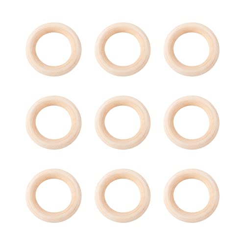 10pcs Macrame Wood Rings 40mm Natural Unfinished Wood Circles Donut Linking Rings for DIY Craft Pendant Connector Jewelry Making Home Decoration EEE ELECRELIVE