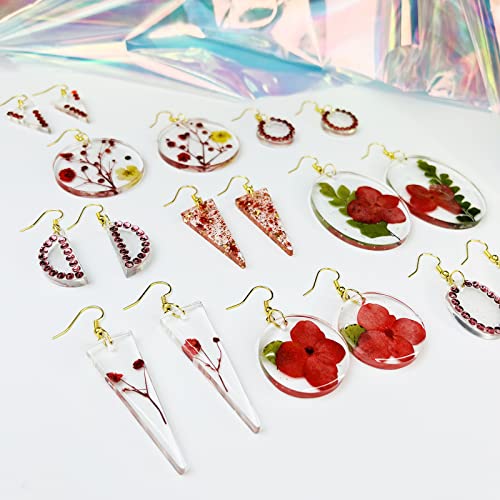 10pcs Resin Earring Mold,Silicone Resin Jewelry Molds Set for Epoxy Resin Dangle Pendant Molds for Women Girls Sanglow