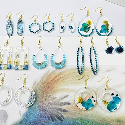 10pcs Resin Earring Mold,Silicone Resin Jewelry Molds Set for Epoxy Resin Dangle Pendant Molds for Women Girls Sanglow