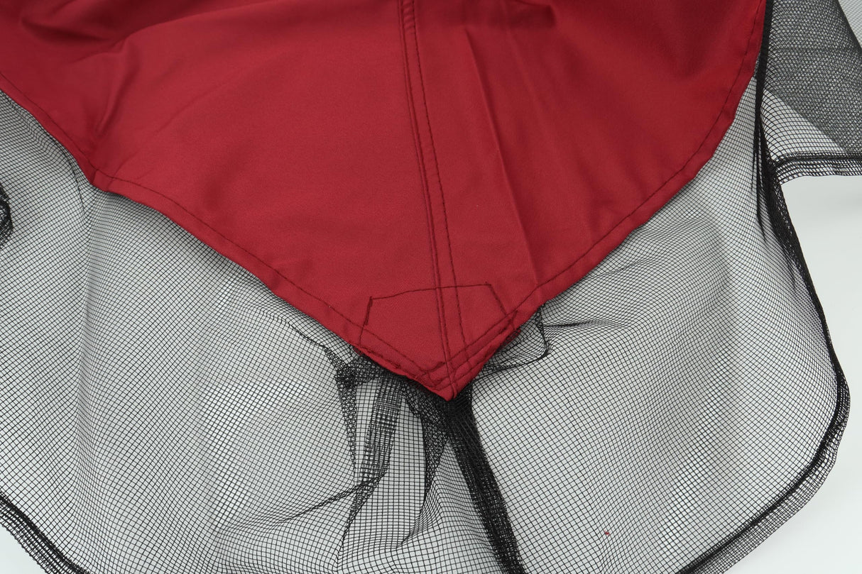 10x12 Ft Gazebo Replacement Canopy Cover, Double-Tiered Outdoor Patio Tent Roof with Drain Holes, UV-Resistant(Red) ZLECTIO