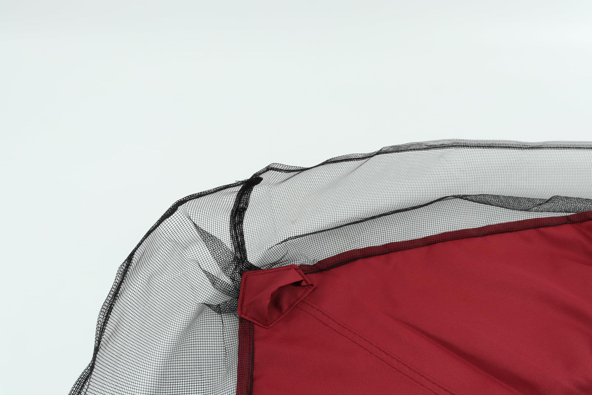 10x12 Ft Gazebo Replacement Canopy Cover, Double-Tiered Outdoor Patio Tent Roof with Drain Holes, UV-Resistant(Red) ZLECTIO