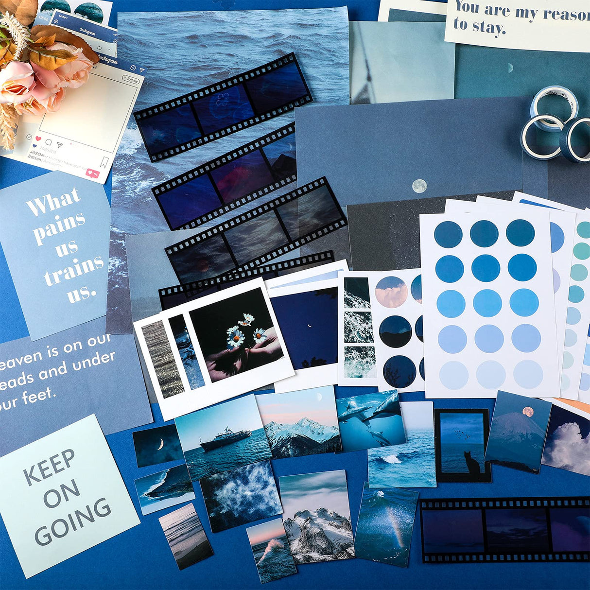 114 Pieces Scrapbooking Materials Scrapbook Supplies Pack for Art Journaling Bullet Junk Journal Planners Art DIY Paper Stickers Washi Tape Craft Kits Notebook Collage Album Aesthetic (Fresh Style) Tenare