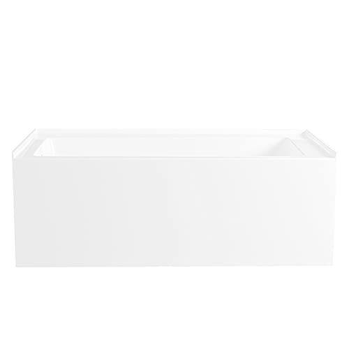 Kingston Brass VTAP603222L Aqua Eden 60-Inch Acrylic Alcove Tub with Left Hand Drain Hole, L 60" x W 32" x H 21-5/8"D, White Kingston Brass