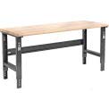 Global Industrial Adjustable Height Workbench C-Channel Leg, 72" W x 36" D, 1-3/4" Maple Top Safety Edge, Black Global Industrial
